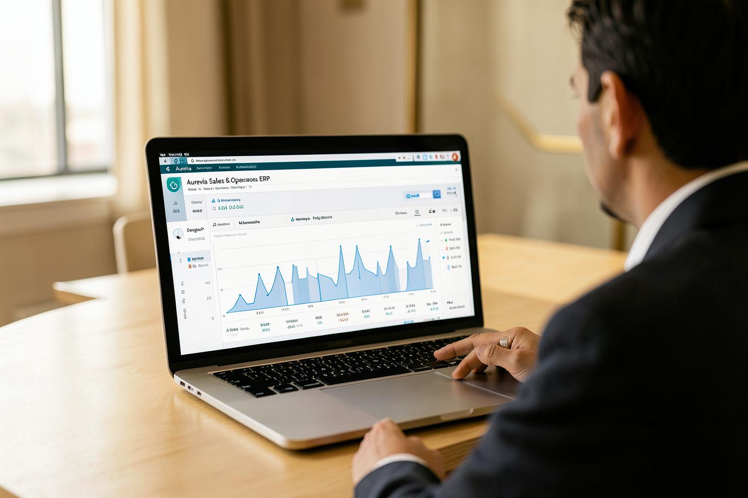 Business performance analytics on a laptop